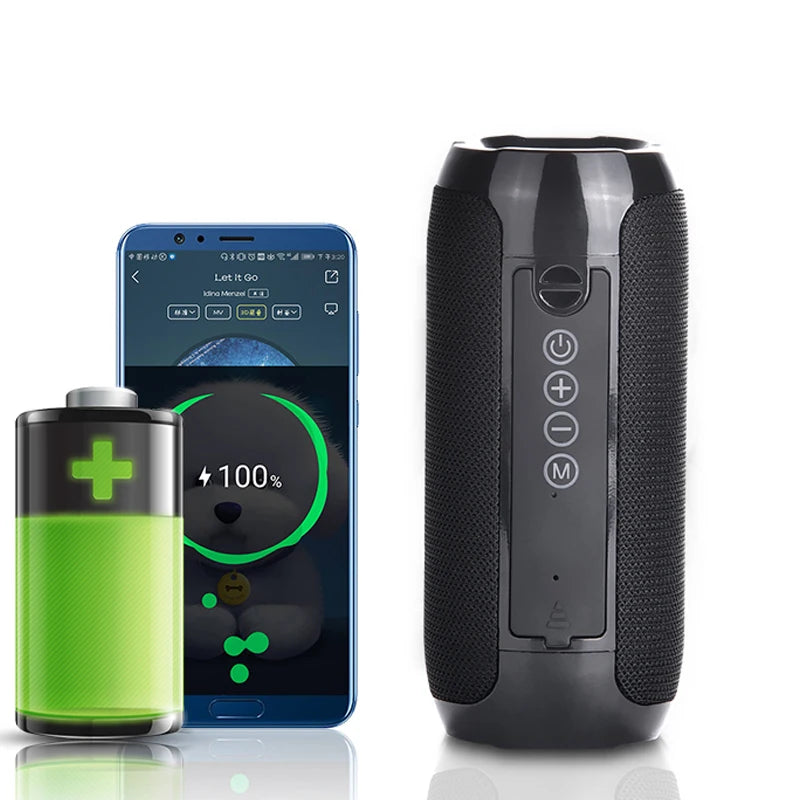 TG117 Outdoor Portable Bluetooth Speaker - Waterproof Column, TF Card, FM Radio, AUX Input, Wireless