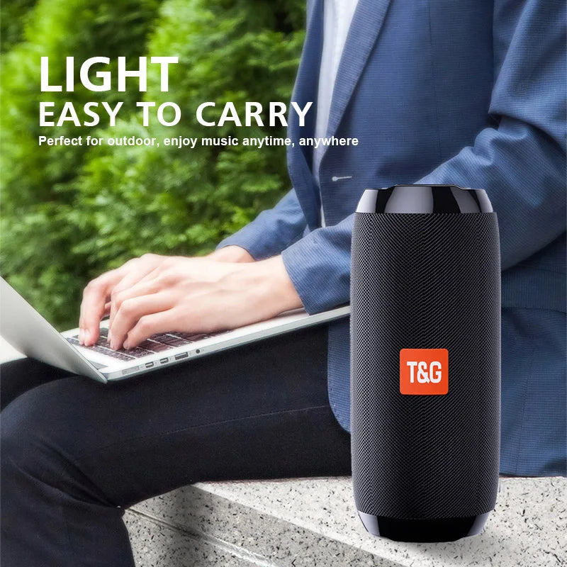 TG117 Outdoor Portable Bluetooth Speaker - Waterproof Column, TF Card, FM Radio, AUX Input, Wireless