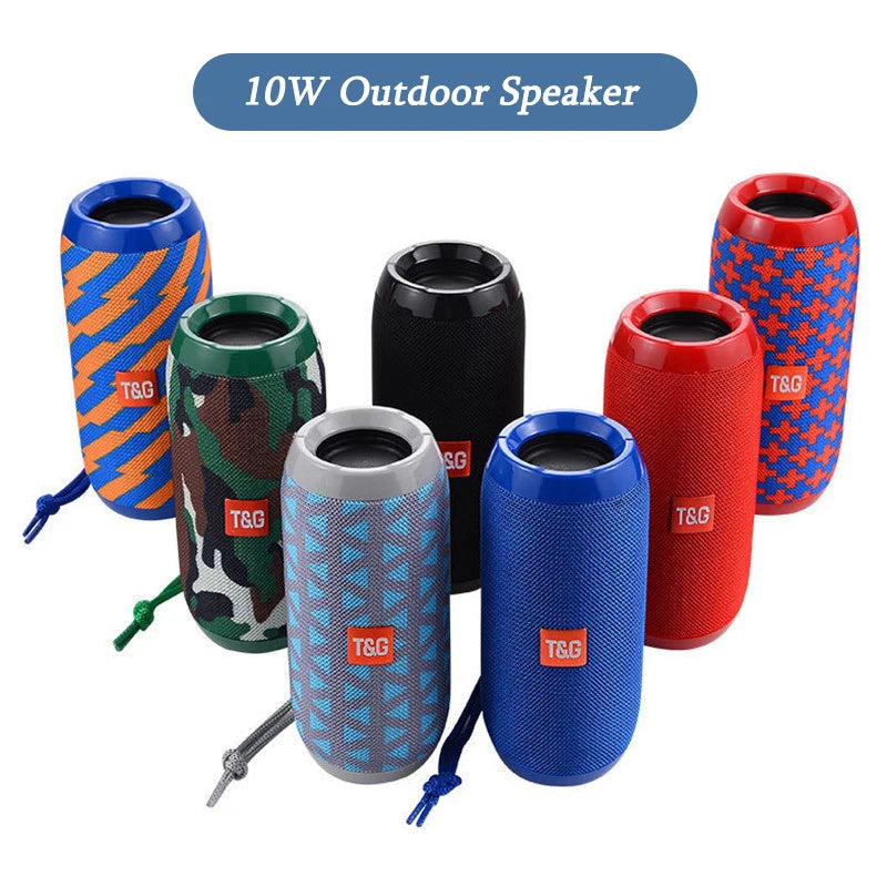 TG117 Outdoor Portable Bluetooth Speaker - Waterproof Column, TF Card, FM Radio, AUX Input, Wireless