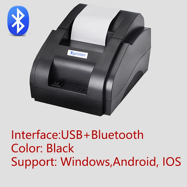 Xprinter 58mm Portable Thermal Receipt Printer - USB & Bluetooth, Android & iOS, POS Ticket Bill Machine