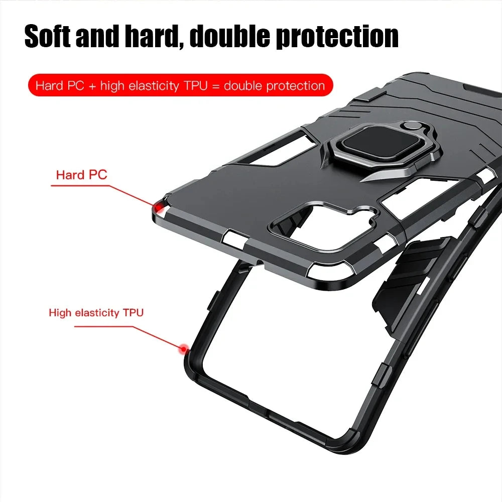 Shockproof Silicone Case for Samsung Galaxy A54/A53/A52/A34/A73 - Magnetic Ring Stand, Drop Protection