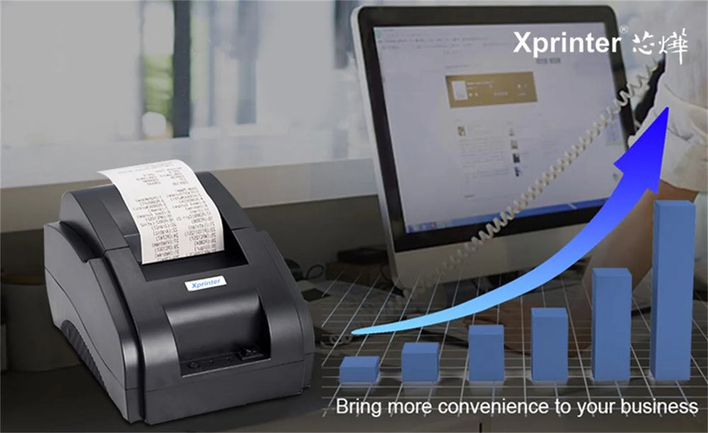 Xprinter 58mm Portable Thermal Receipt Printer - USB & Bluetooth, Android & iOS, POS Ticket Bill Machine