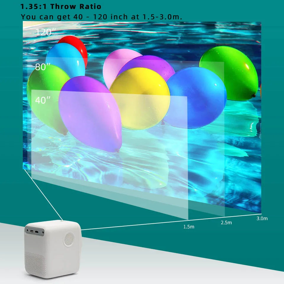 Wanbo T2 MAX Portable Projector - Mini LCD, Full HD 1080P Support, Bluetooth, Vertical Correction