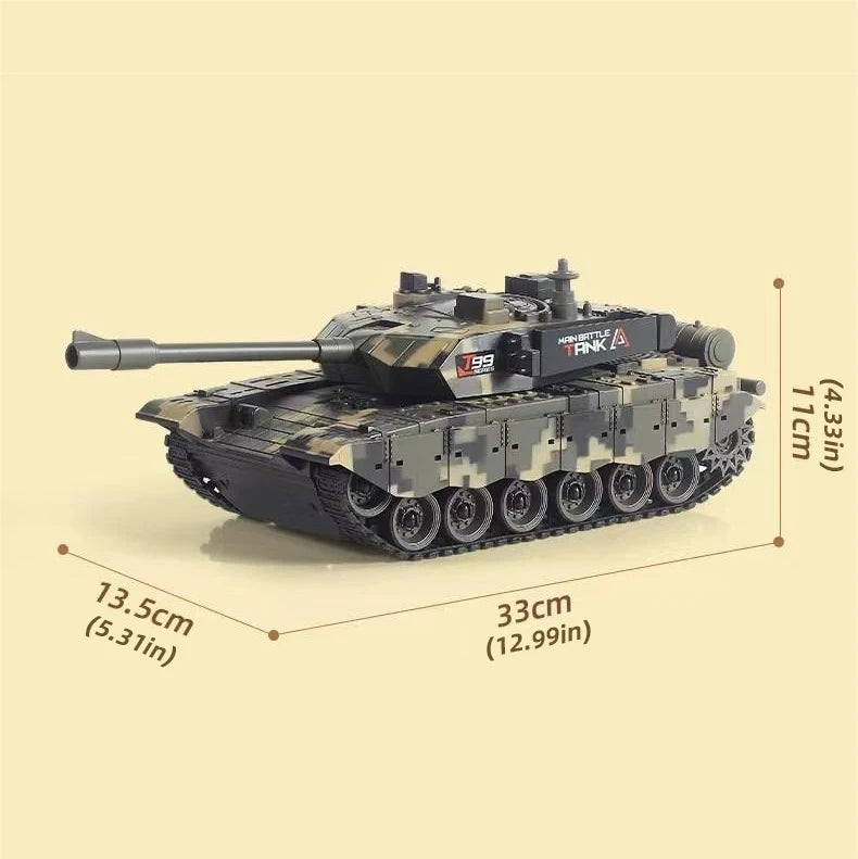 33cm RC Battle Tank - Remote Control War Tank, Crawler Drive, Electric, Lights & Sound, Boys Gift