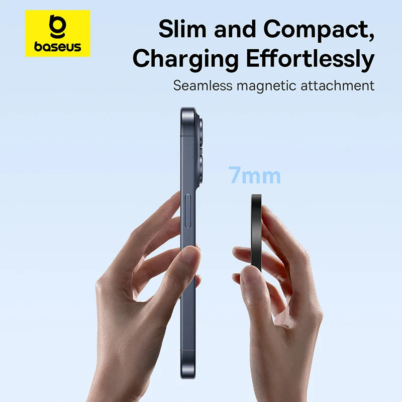 Baseus Qi2 Magnetic Wireless Fast Charger - 15W, MagSafe Compatible, For iPhone 17/16/15/14/13 & AirPods