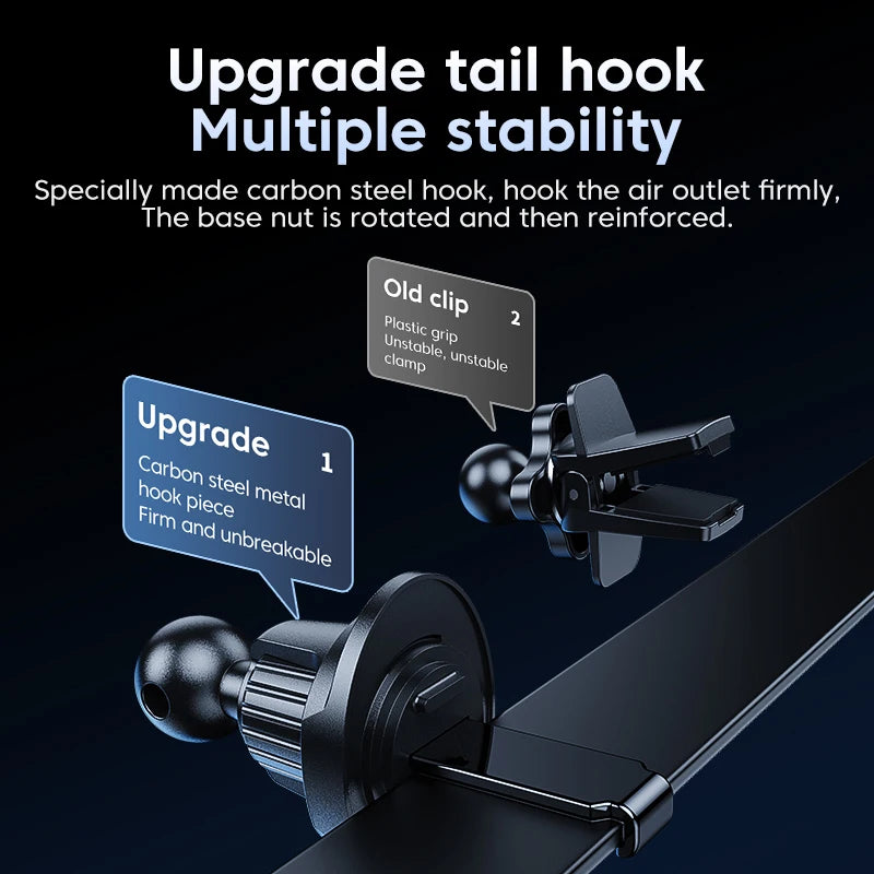 Universal Car Wireless Charger Mount - 15W Fast Charging, Auto-Clamp Holder, For iPhone & Android