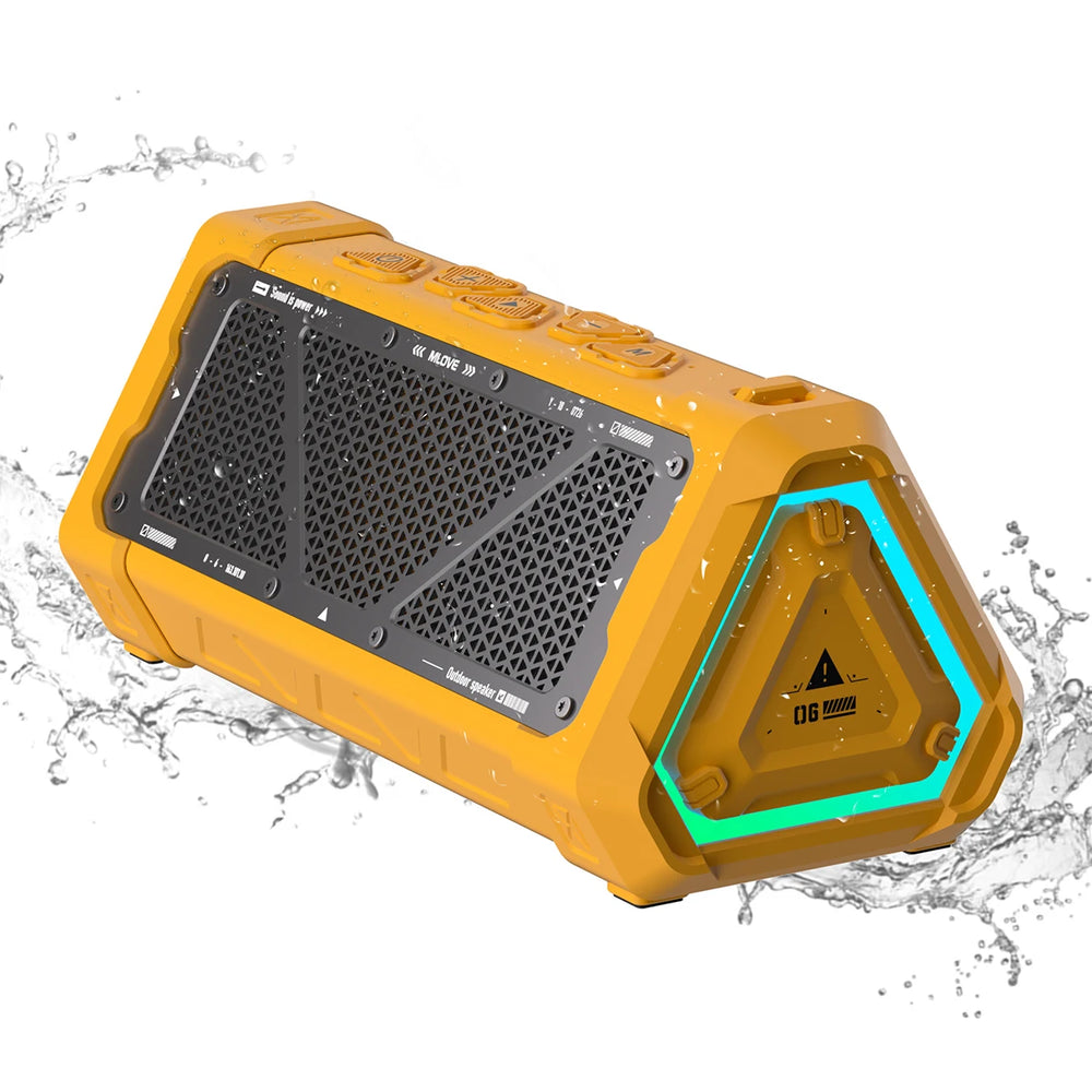 MLOVE P3 Outdoor Bluetooth Speaker - 40W Output, Bluetooth 5.3, IPX7 Waterproof, Stereo, RGB Light