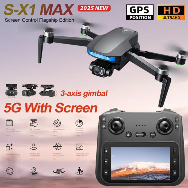 S-X1 MAX GPS Drone - 4K Gimbal Camera, Brushless Foldable Quadcopter