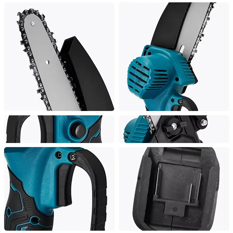 Mini Li-Ion Electric Chainsaw 1700RPM 6-Inch - One-Hand Portable, 18V Makita Compatible
