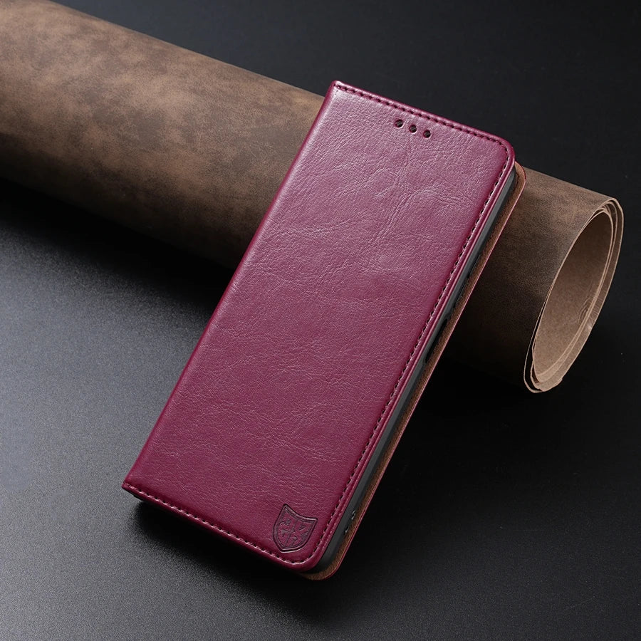 Magnetic Wallet Leather Case for Xiaomi Redmi Note 12 Pro/11/10S - Card Holder, Skin-Friendly Flip Cover