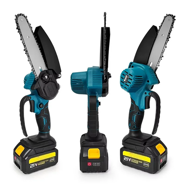 Mini Li-Ion Electric Chainsaw 1700RPM 6-Inch - One-Hand Portable, 18V Makita Compatible