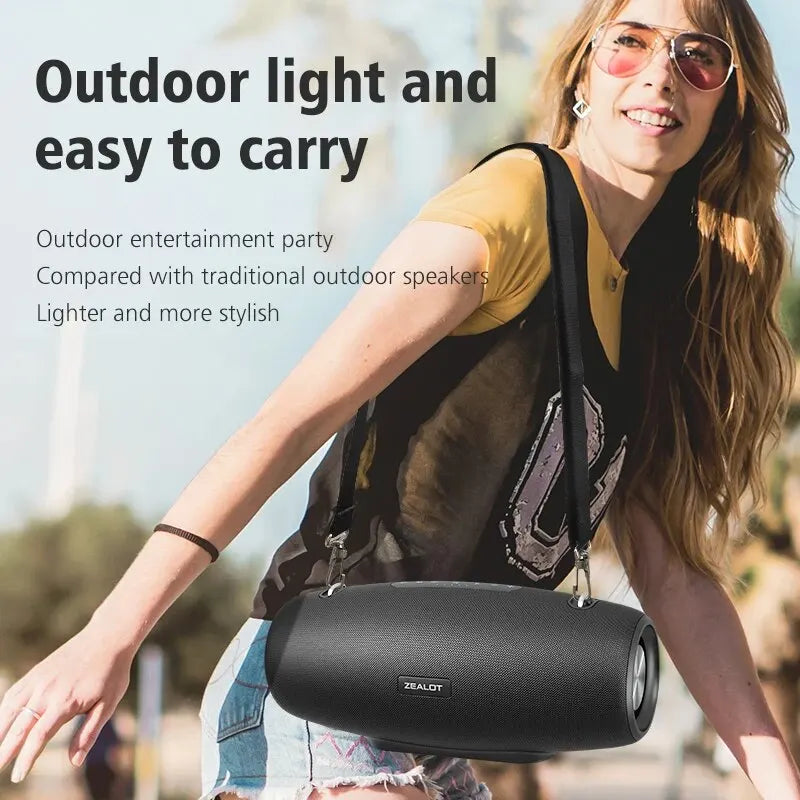 Zealot S67 Portable Party Bluetooth Speaker - 60W Loud 3D Bass, 14400mAh Battery, Outdoor Waterproof