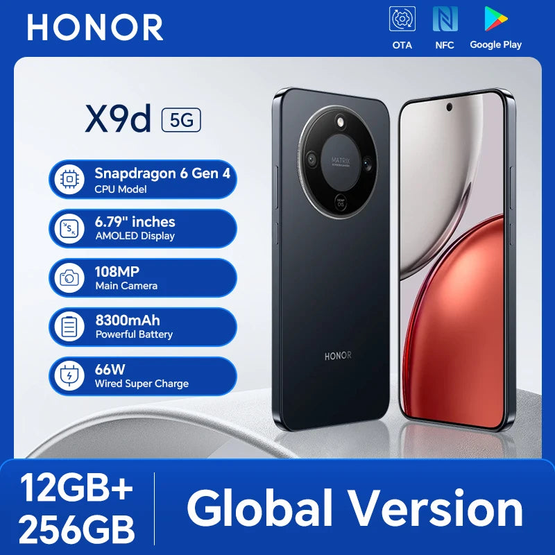HONOR X9d 5G Smartphone - 120Hz AMOLED, 108MP Camera, 8300mAh Battery