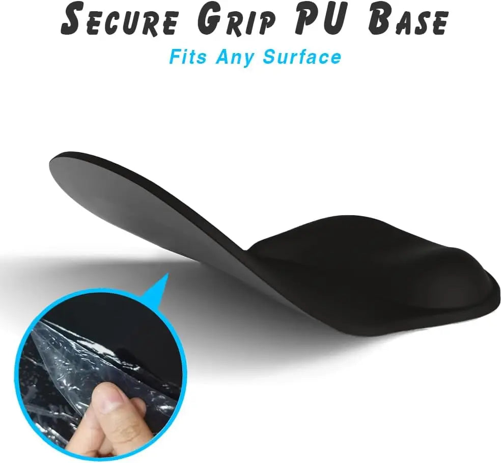 Ergonomic Mouse Pad with Gel Wrist Rest - Non-Slip PU Base, Pain Relief Support