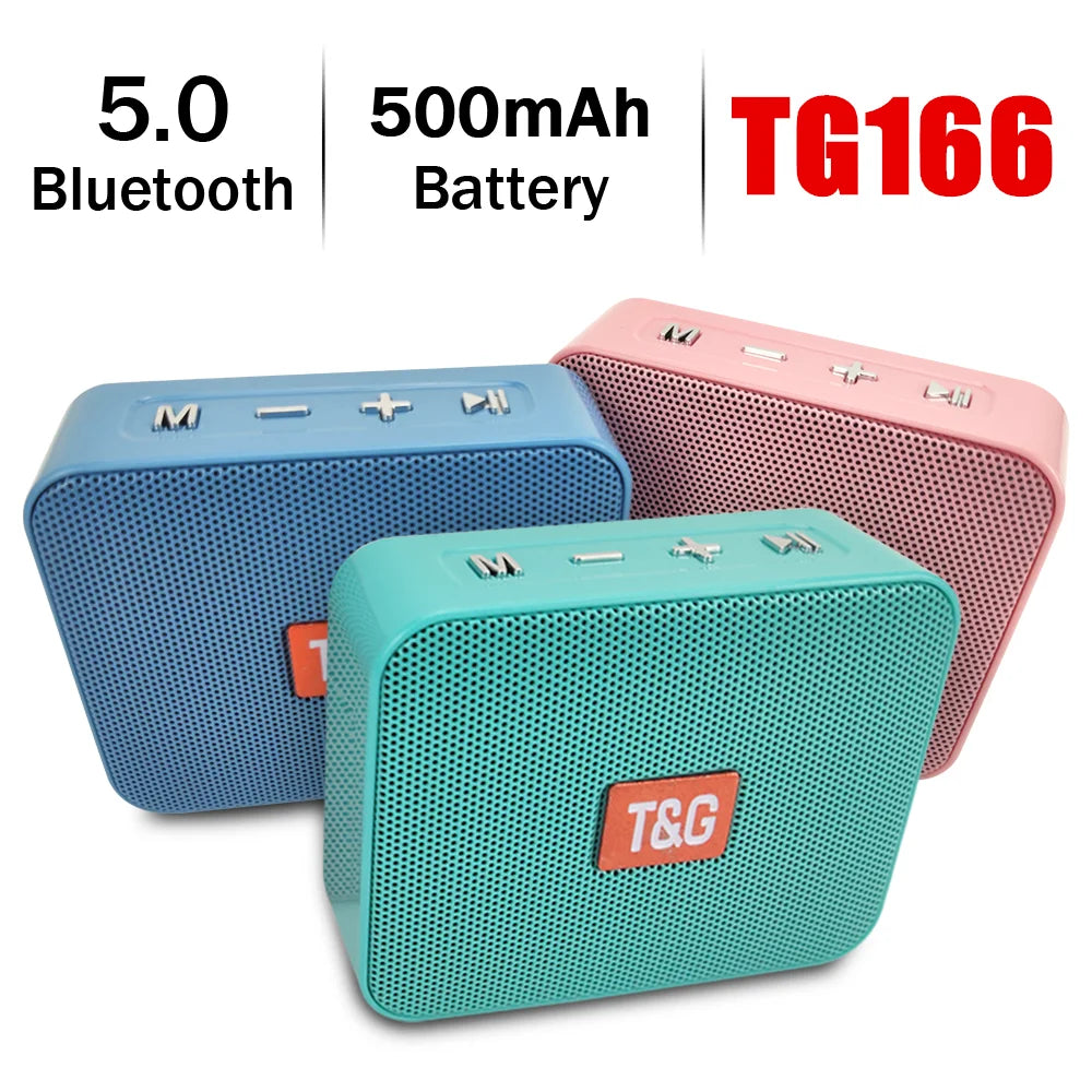 TG166 Mini Portable Bluetooth Boombox Speaker - Wireless Bass Column, USB/TF Card, Outdoor Loudspeaker