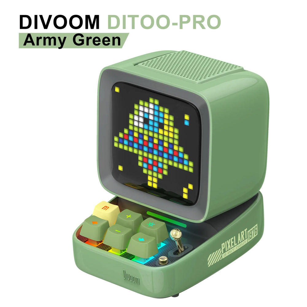 Divoom Ditoo-Pro Retro Pixel Art Bluetooth Speaker - 5000mAh, DIY LED Display, Alarm Clock