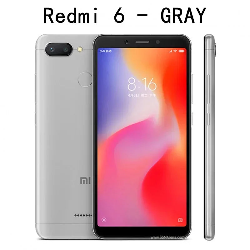 Xiaomi Redmi 6 4G Smartphone Global ROM - 4GB RAM + 64GB, 6.6" Display, Fingerprint Sensor, Google Play