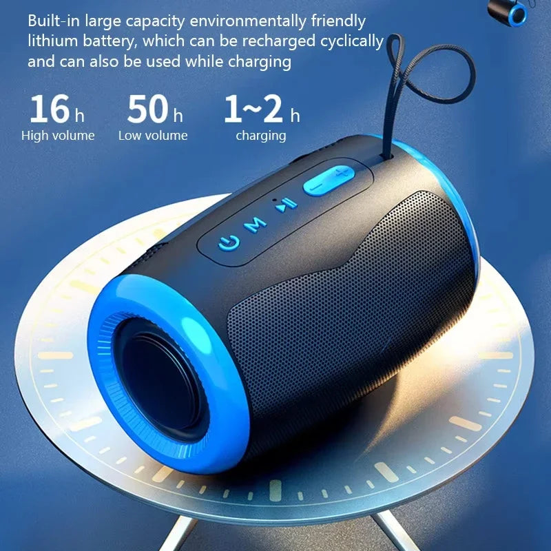 TSN-1 Wireless Portable Bluetooth Speaker - Bluetooth 5.3, TWS Stereo, FM/SD/USB, Waterproof HiFi Sound