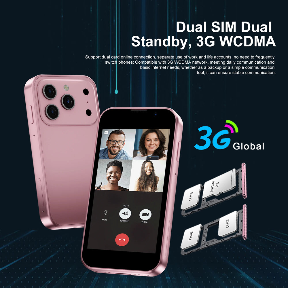 SERVO Mini Smartphone - 3.0" Android Phone, 2GB + 16GB, Dual SIM