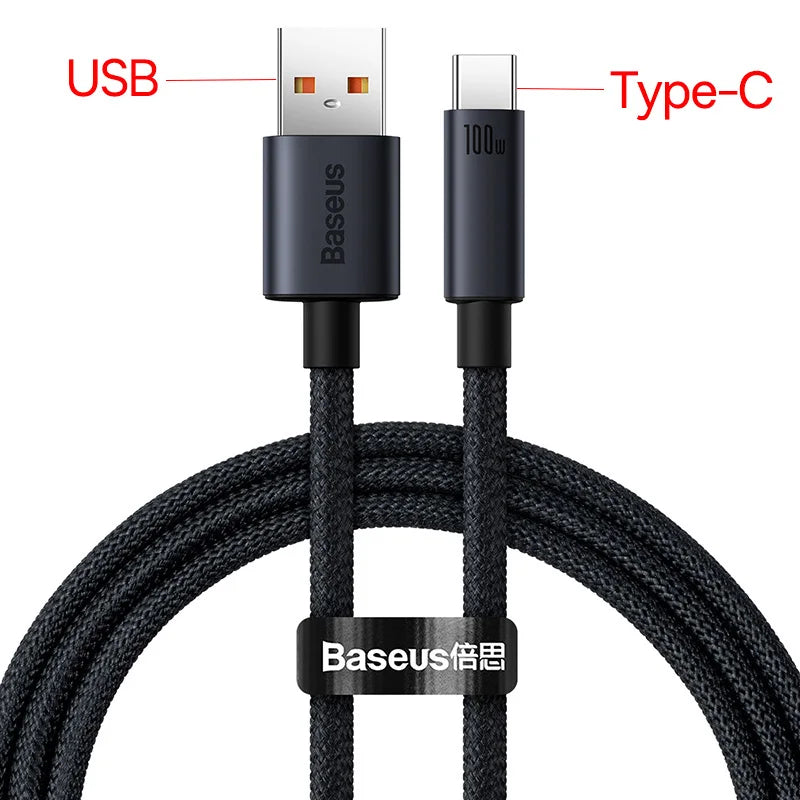 Baseus Fast Charging USB Cable for iPhone 13/12/11 Pro Max - USB-C to Lightning, Data Sync, Braided