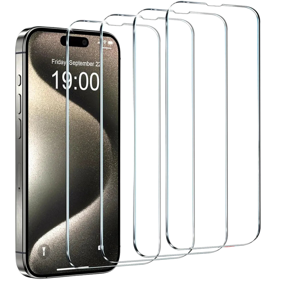 4-Pack Premium Tempered Glass Screen Protector for iPhone 16/15/14/13/12/11 - 9H Hardness, Anti-Scratch