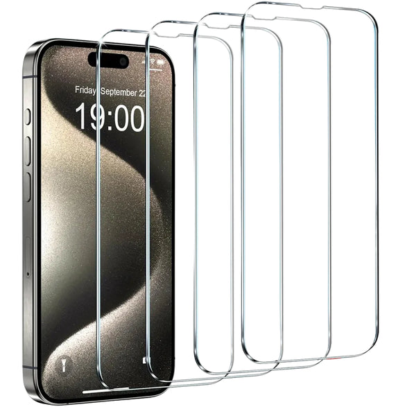 4-Pack Premium Tempered Glass Screen Protector for iPhone 16/15/14/13/12/11 - 9H Hardness, Anti-Scratch