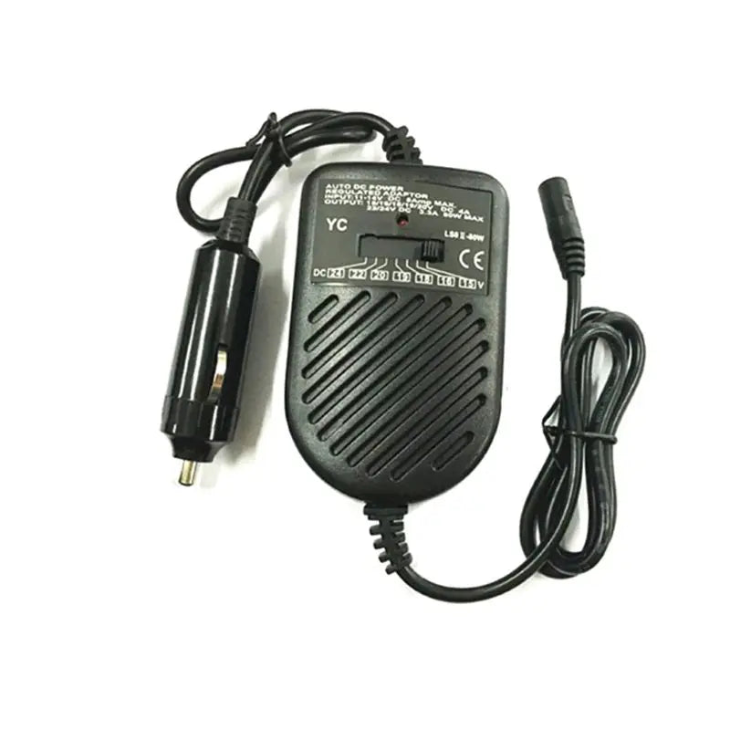 DC 80W Universal Car Laptop Charger - Multi-Tip Power Supply Adapter for Notebook