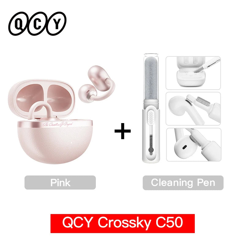 QCY Crossky C50 Open-Ear Earbuds - Bluetooth 6.0, AI Calls, Bass Boost