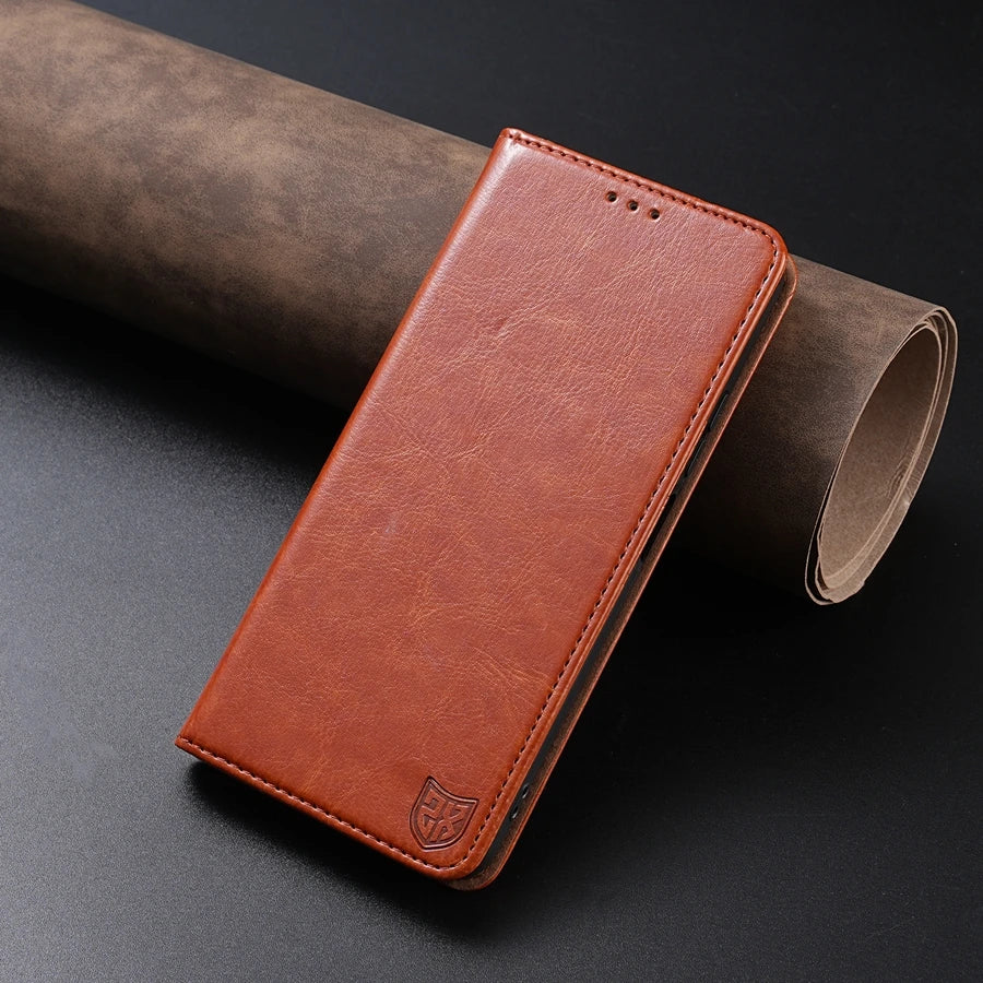 Magnetic Wallet Leather Case for Xiaomi Redmi Note 12 Pro/11/10S - Card Holder, Skin-Friendly Flip Cover
