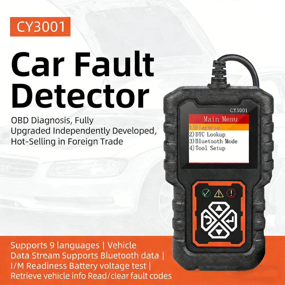 CY3001 Car OBD2 Scanner Diagnostic Tool - Fault Code Reader, Voltage Tester