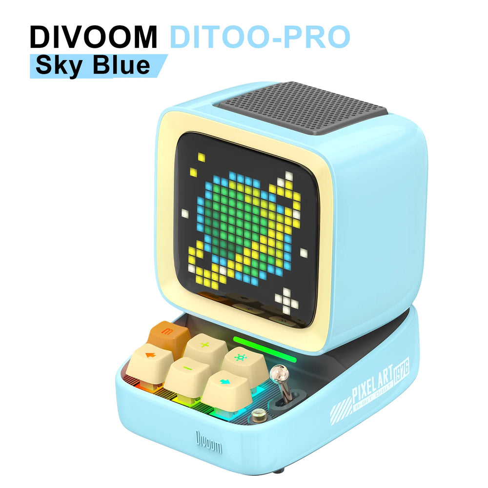 Divoom Ditoo-Pro Retro Pixel Art Bluetooth Speaker - 5000mAh, DIY LED Display, Alarm Clock