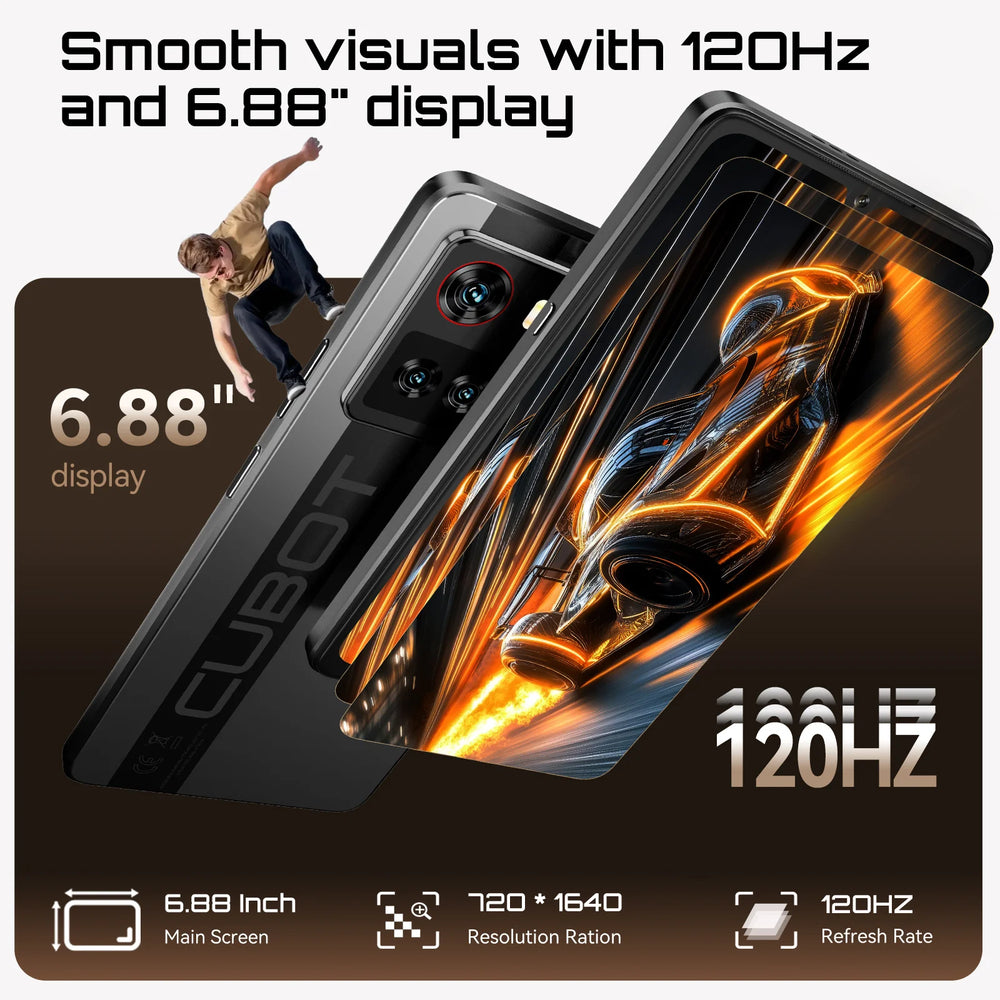 Cubot X100 5G Smartphone - Android 15, Dimensity 7025, 6.88" Screen, 16GB RAM + 256GB ROM, 64MP Camera