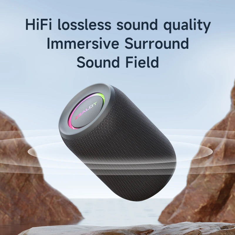 Zealot S32 Pro Outdoor Bluetooth Speaker - Powerful Bass Subwoofer, LED Light, Waterproof, Wireless