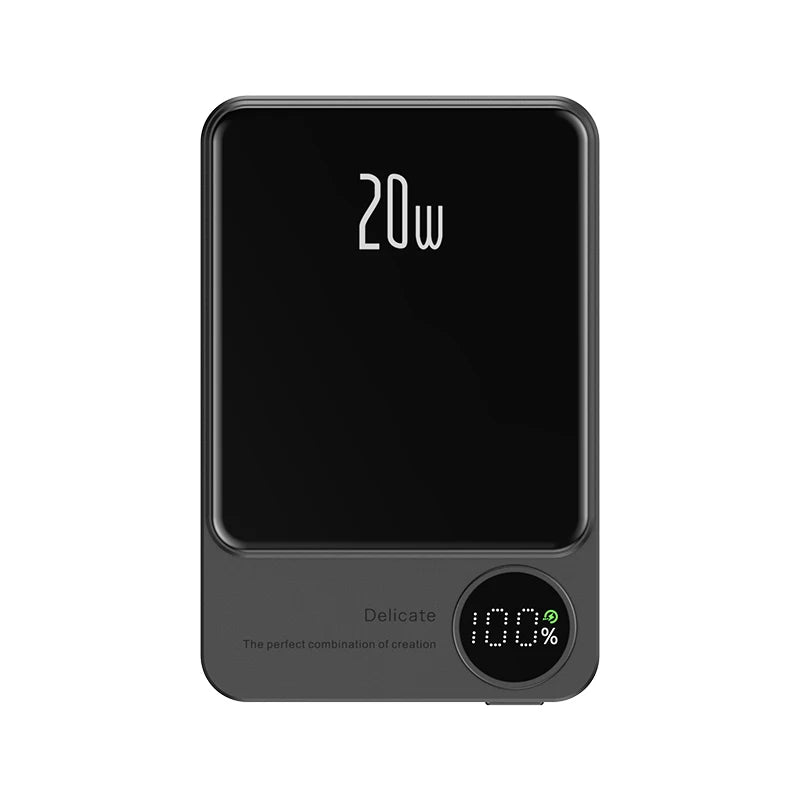 Alloy Magnetic Wireless Power Bank - 10000mAh MagSafe Fast Charging, For iPhone 15/14/13/12/11, Slim Metal