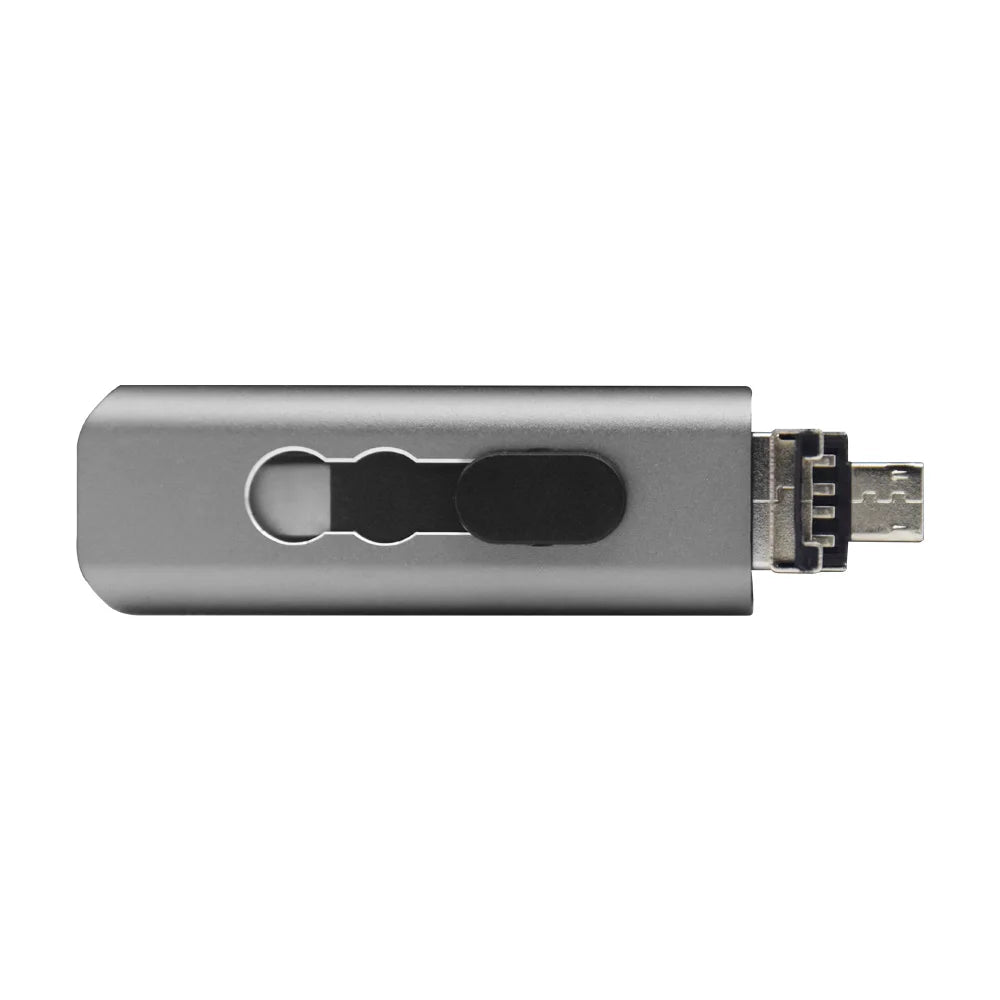 3-in-1 Metal OTG USB Flash Drive - USB 2.0, Type-C, Micro USB, 8GB to 128GB