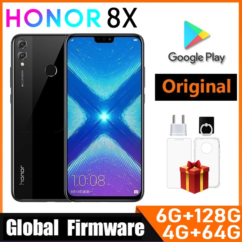 HONOR 8X 4G Smartphone Global Version - Kirin 710, 6.5" Display, 20MP Rear Camera, Fingerprint Sensor