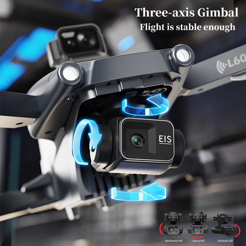 L600 Pro Max Professional 8K Drone - 3-Axis Gimbal, 360° Obstacle Avoidance, Brushless FPV