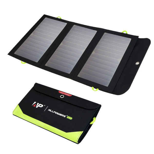 ALLPOWERS 21W Solar Panel Charger - Built-In 10000mAh Battery, Waterproof, Multi-Certified