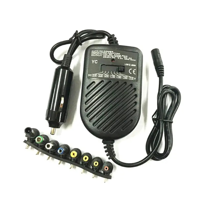 DC 80W Universal Car Laptop Charger - Multi-Tip Power Supply Adapter for Notebook