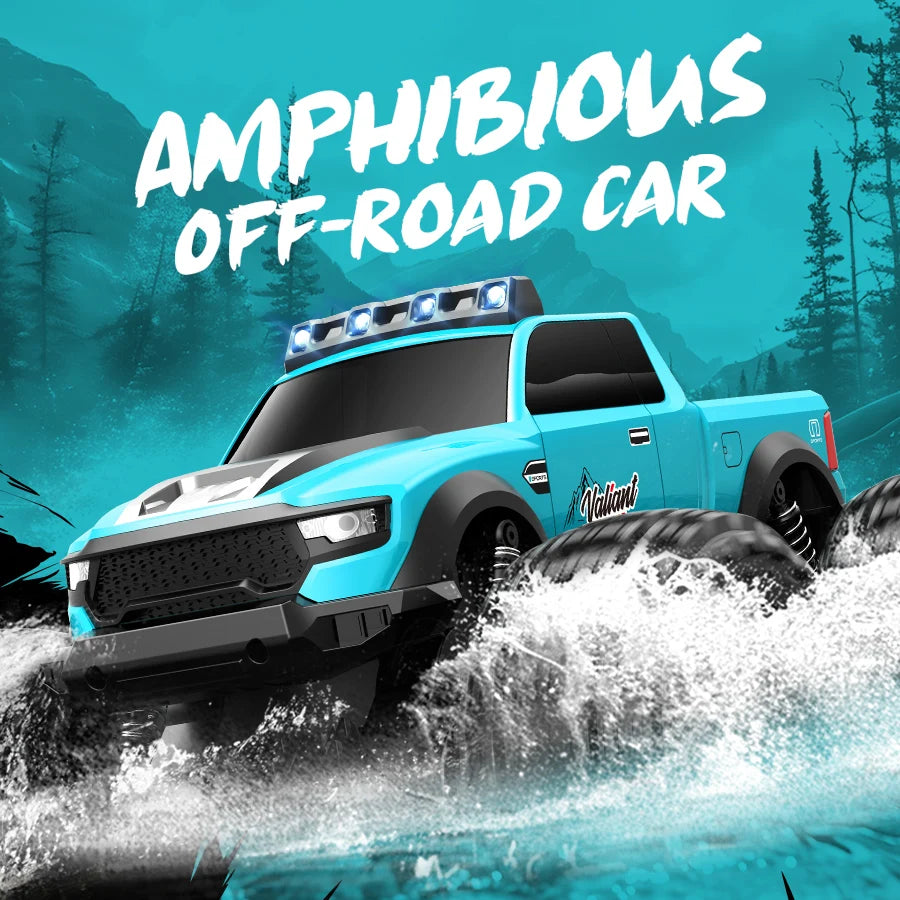 JJRC C8816 Amphibious RC Monster Truck - 4WD Off-Road Climbing, LED Light, Bigfoot Buggy, Land & Water