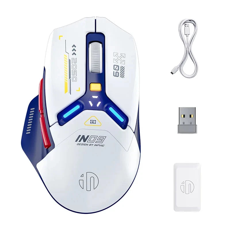 Inphic IN9 Wireless Gaming Mouse PAW3311 - RGB, Rechargeable, Bluetooth + 2.4G