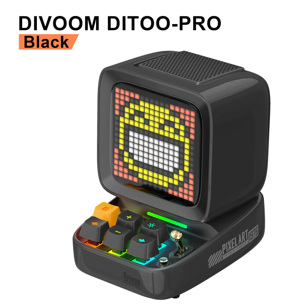 Divoom Ditoo-Pro Retro Pixel Art Bluetooth Speaker - 5000mAh, DIY LED Display, Alarm Clock