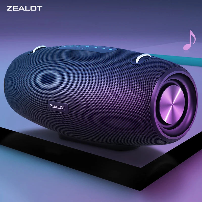 Zealot S67 Portable Party Bluetooth Speaker - 60W Loud 3D Bass, 14400mAh Battery, Outdoor Waterproof