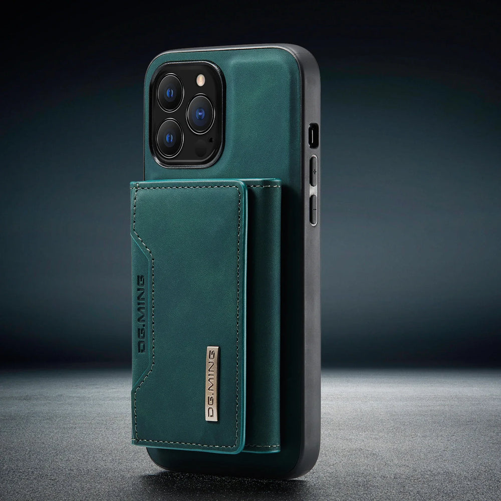 2-in-1 Detachable Magnetic Leather Wallet Case for iPhone 17/16/15/14/13/12/11 - Card Holder, Removable