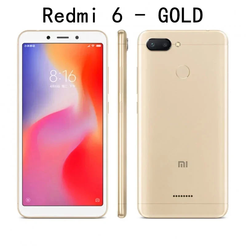 Xiaomi Redmi 6 4G Smartphone Global ROM - 4GB RAM + 64GB, 6.6" Display, Fingerprint Sensor, Google Play