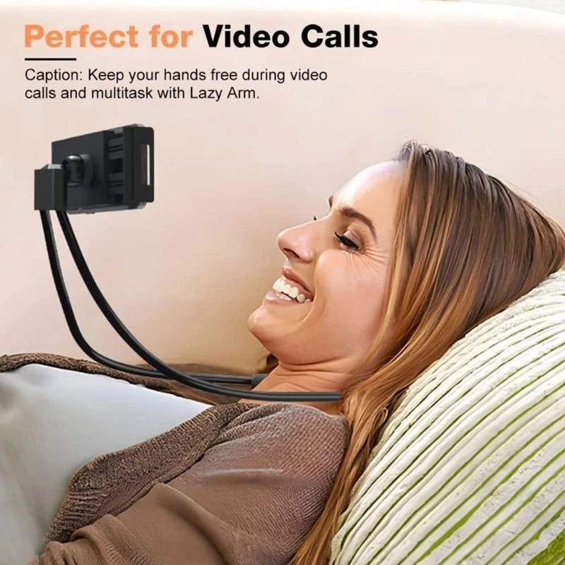 Flexible 360° Neck Phone & Tablet Stand - Lazy Collar Bracket, Desktop Live Streaming, Bedside Holder