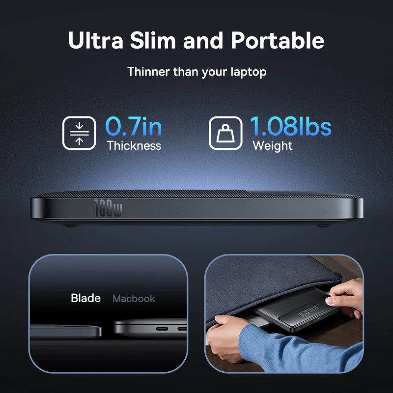Baseus 100W High-Capacity Power Bank - 20000mAh, PD Fast Charging, For iPhone, MacBook & Samsung