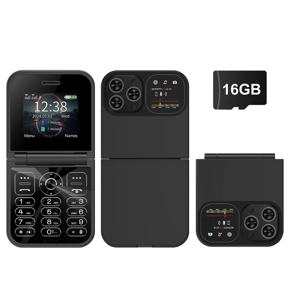 SERVO F15 Mini Flip Mobile Phone - 2.0" Display, Dual SIM, Speed Dial, Magic Voice, Senior-Friendly