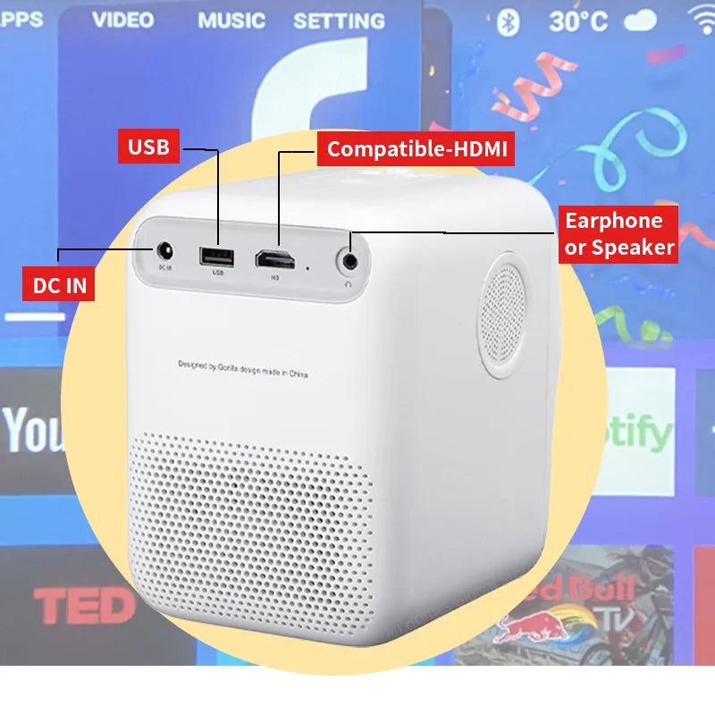Wanbo T2 MAX Portable Projector - Mini LCD, Full HD 1080P Support, Bluetooth, Vertical Correction