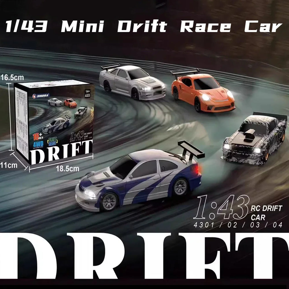 1:43 4WD RC Drift Car - 2.4G High-Speed Mini Racing Model